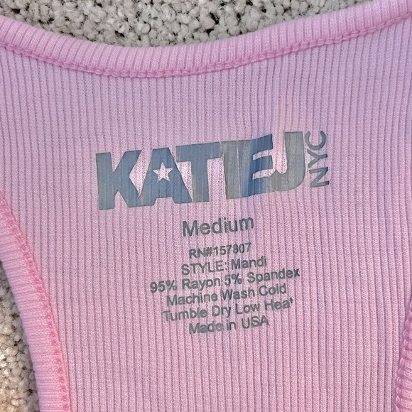 KatieJ NYC Baby Pink Mandi Tank Medium - Picture 2 of 4